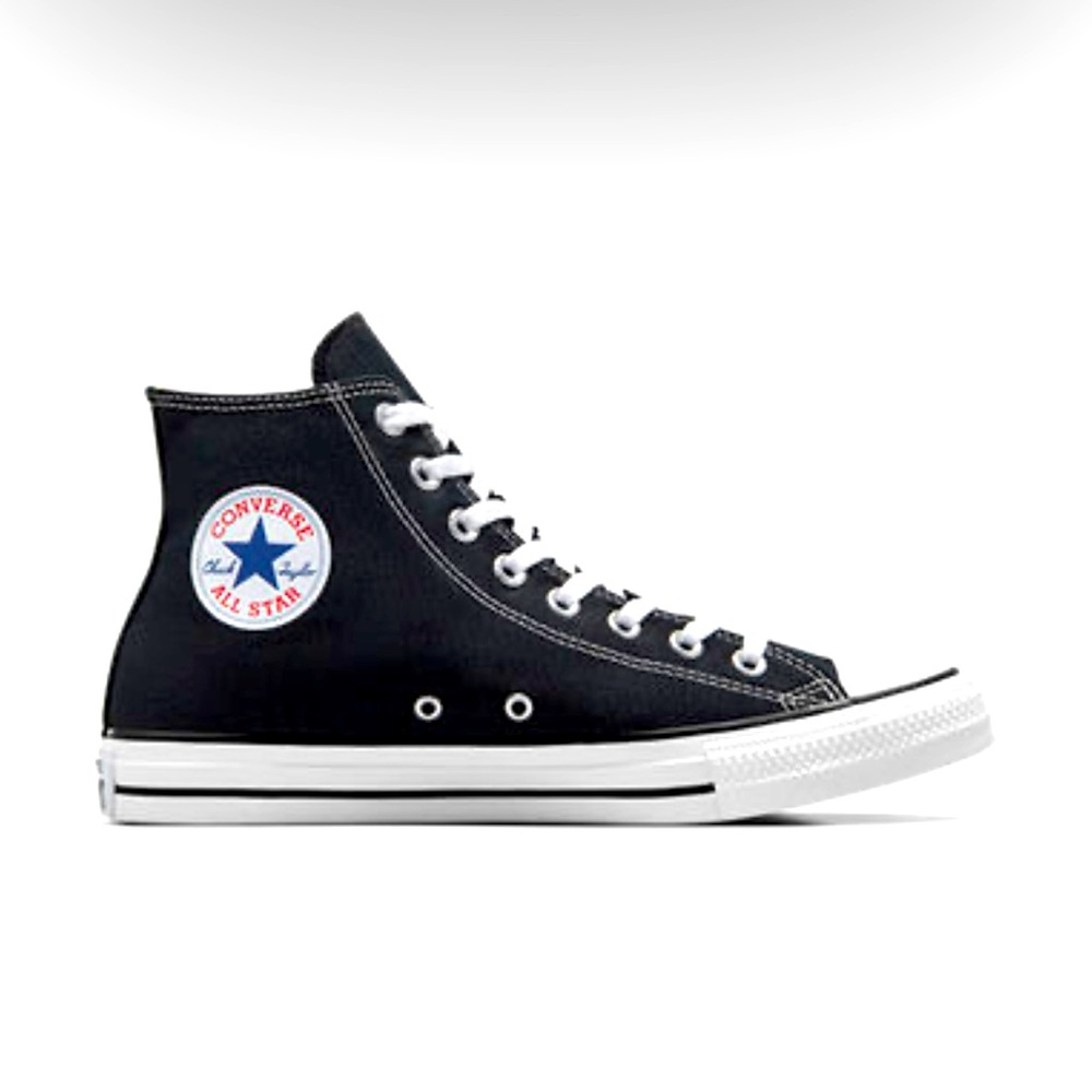 Black Converse size 8.5 in men’s and 10.5 in women brand new never worn